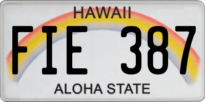 HI license plate FIE387