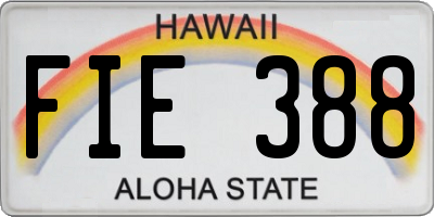 HI license plate FIE388