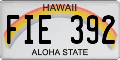 HI license plate FIE392