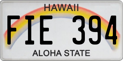HI license plate FIE394