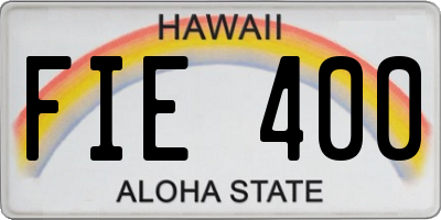 HI license plate FIE400