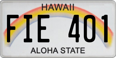 HI license plate FIE401