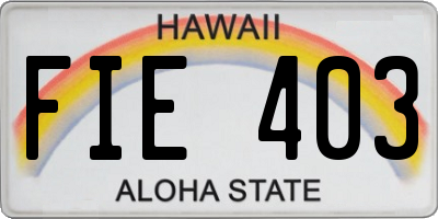 HI license plate FIE403