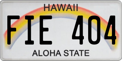 HI license plate FIE404