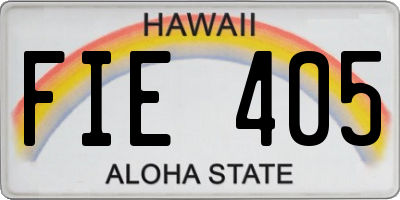 HI license plate FIE405