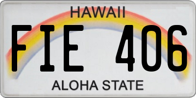 HI license plate FIE406