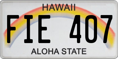 HI license plate FIE407