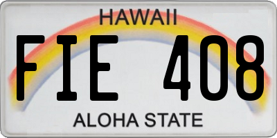 HI license plate FIE408