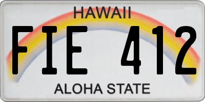 HI license plate FIE412