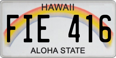 HI license plate FIE416