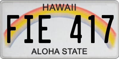HI license plate FIE417