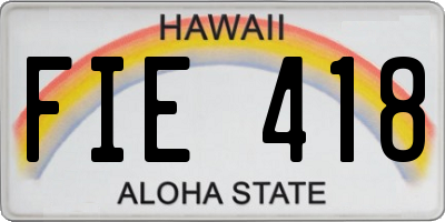HI license plate FIE418