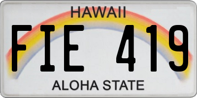 HI license plate FIE419