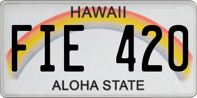 HI license plate FIE420