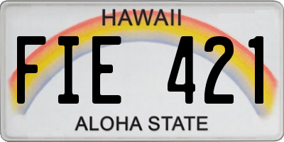 HI license plate FIE421