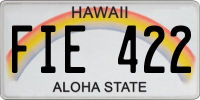 HI license plate FIE422