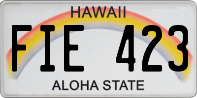 HI license plate FIE423