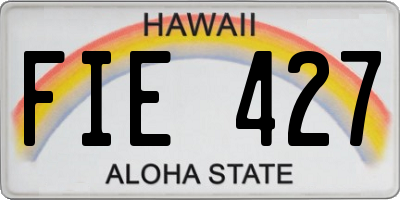 HI license plate FIE427