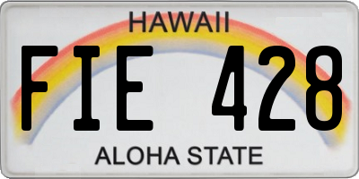 HI license plate FIE428