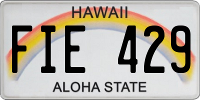 HI license plate FIE429
