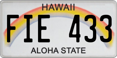 HI license plate FIE433