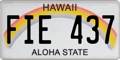 HI license plate FIE437