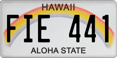 HI license plate FIE441
