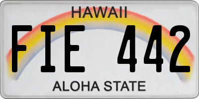 HI license plate FIE442