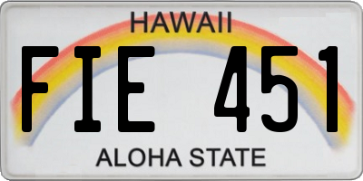 HI license plate FIE451