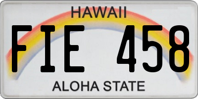 HI license plate FIE458