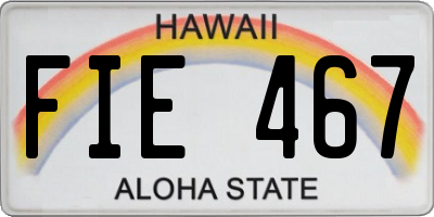 HI license plate FIE467