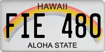 HI license plate FIE480