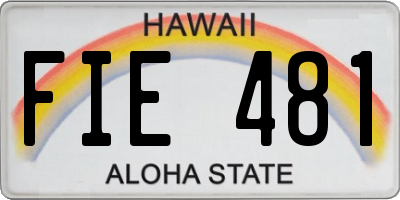 HI license plate FIE481