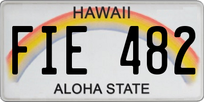 HI license plate FIE482