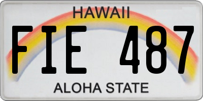 HI license plate FIE487