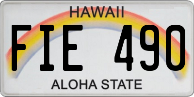 HI license plate FIE490