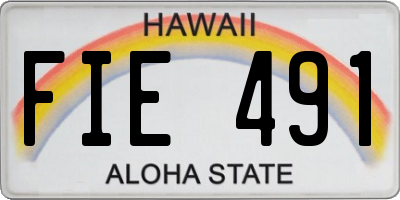 HI license plate FIE491