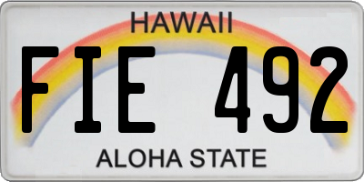 HI license plate FIE492