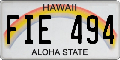 HI license plate FIE494