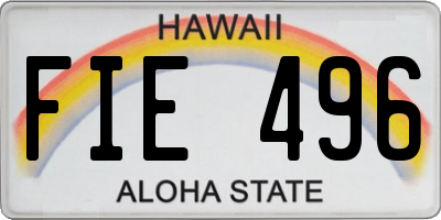 HI license plate FIE496