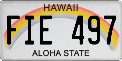 HI license plate FIE497