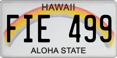 HI license plate FIE499