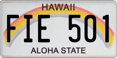 HI license plate FIE501