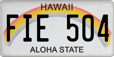 HI license plate FIE504