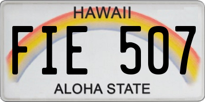 HI license plate FIE507