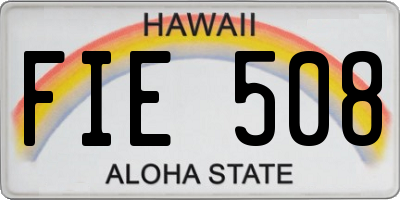 HI license plate FIE508