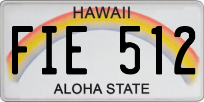 HI license plate FIE512