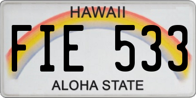 HI license plate FIE533