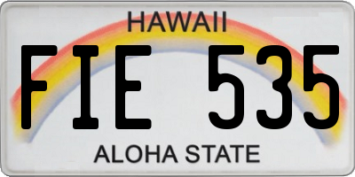 HI license plate FIE535