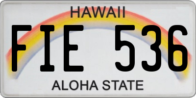 HI license plate FIE536